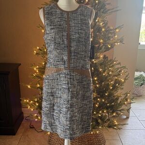 NWT Worth Elegant Tweed Sleeveless Dress SZ 8 pit2pit 19” Length 36”
